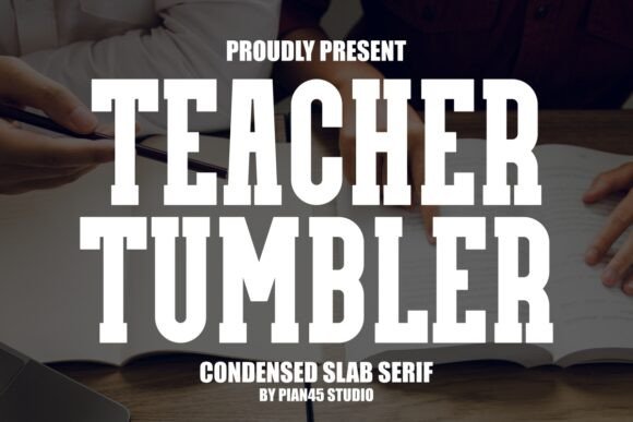 Teacher Tumbler: A Bold Vintage Font for Modern Branding and Communication